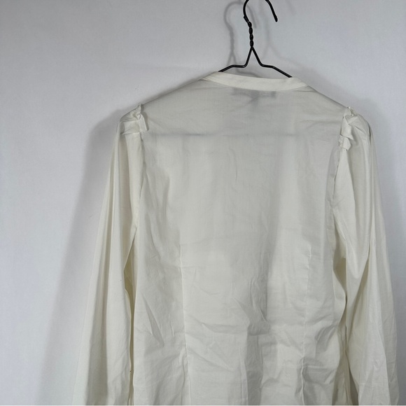 BCBG MaxAzria Cream Tie-Front Blouse - Picture 11 of 12